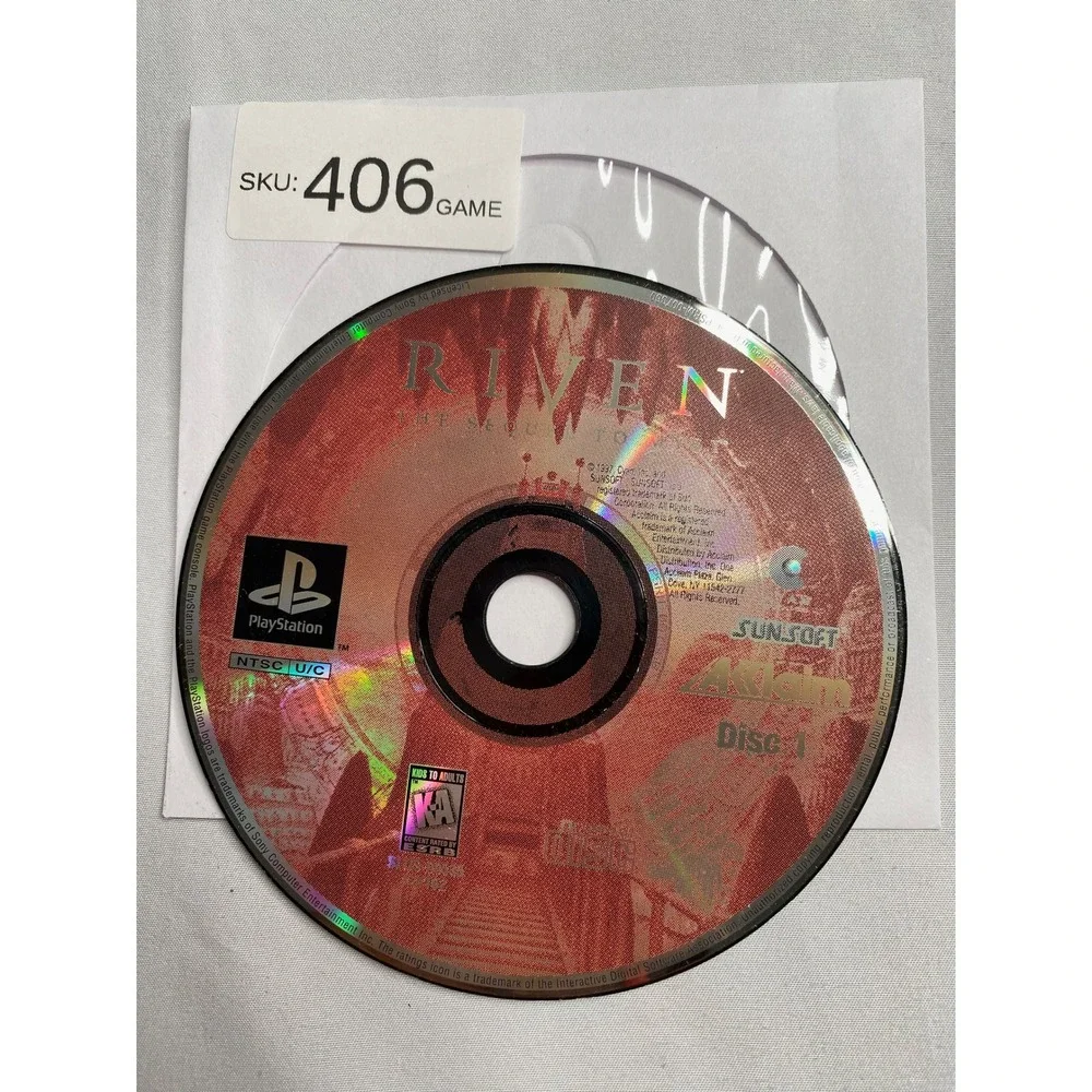 Riven The Sequel to Myst Sony PlayStation PS1 disc 1 only